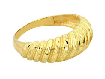 Elegancki złoty pierścionek skręcony obrączkowy damski bez kamieni. Kolekcja Trendy  Eternity – błyszcząca powierzchnia, modny wzór, idealny na prezent.4.jpg